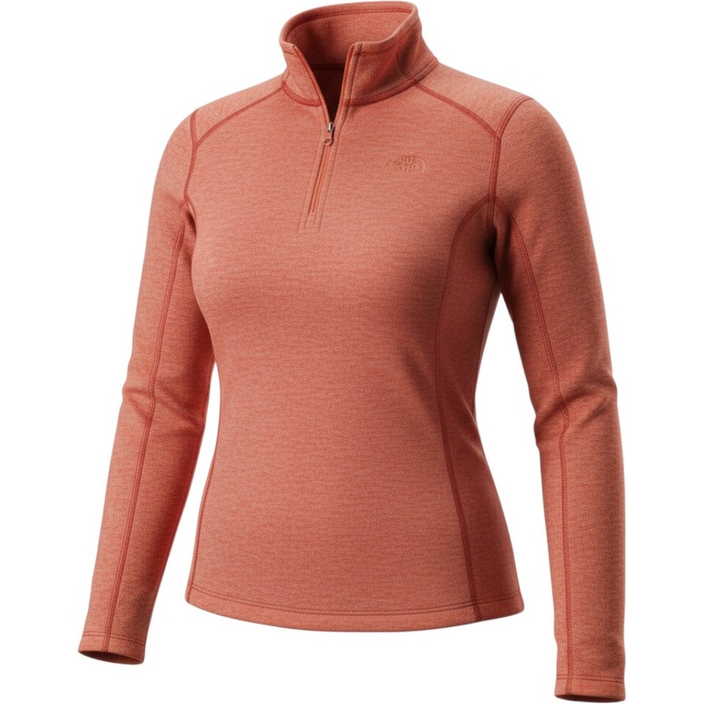 The North Face Fleece Pullover Womens L Orange TKA 100 Quarter Zip Jacket
